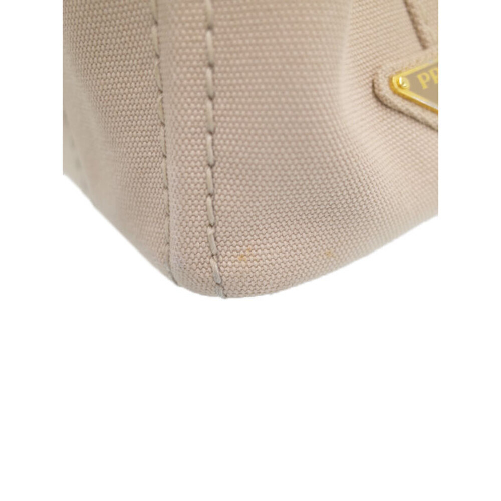 Prada Canapa Tote canvas handbag top handles 2way Beige Tan - Picture 6 of 9